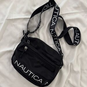 Nautica Bean Crossbody/Belt Bag, Black Nylon, Adjustable Belt Strap